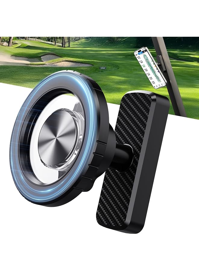 S-TOP Magnetic Phone Holder, Strong Magnet Mount with 360° Adjustable Rotation with Magnetic Ring, Anti Slip Rubberized Base for iPhone Android, Universal for Golf Cart Car Gym Home, Black - Image 1