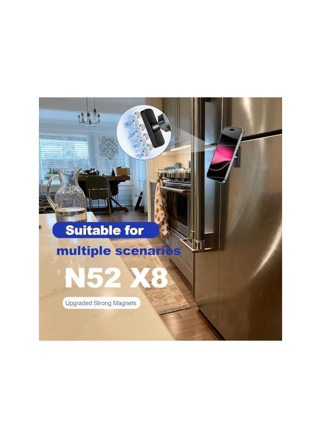 S-TOP Magnetic Phone Holder, Strong Magnet Mount with 360° Adjustable Rotation with Magnetic Ring, Anti Slip Rubberized Base for iPhone Android, Universal for Golf Cart Car Gym Home, Black - Image 3