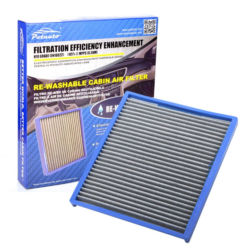 POTAUTO MAP 5008 CF10709 ReWashable Car Cabin Air Filter Replacement for HYUNDAI ACCENT GENESIS COUPE TUCSON VELOSTER KIA FORTE KOUP FORTE5 RIO RONDO SPORTAGE