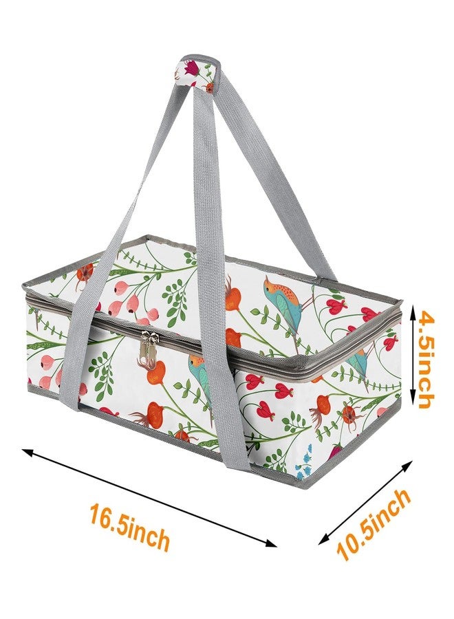 QEES Casserole Carrier For Hot or Cold Food,Casserole Carrier,Pie Carrier,Casserole Dish With Lid and Carrying Case,Insulated Food Warmer Bag For Party/Picnic.Keep Food Warm Pioneer Woman Dishes (Bird) - Image 2