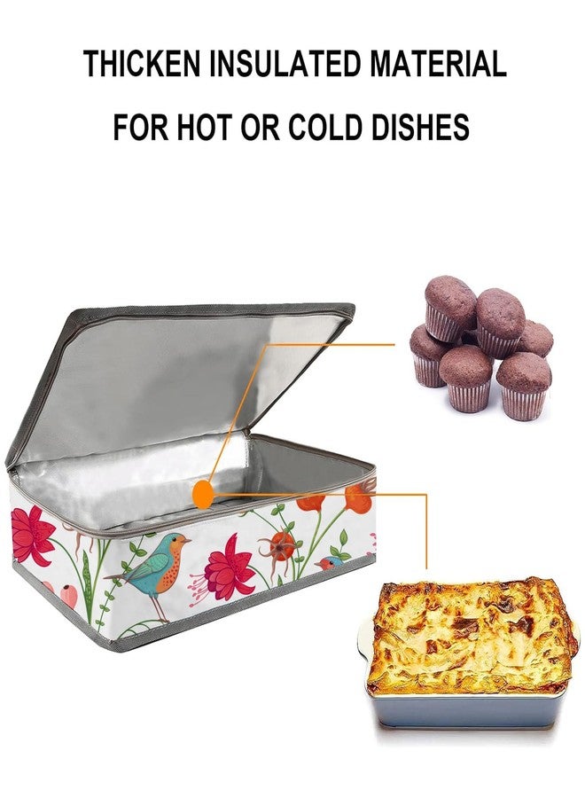 QEES Casserole Carrier For Hot or Cold Food,Casserole Carrier,Pie Carrier,Casserole Dish With Lid and Carrying Case,Insulated Food Warmer Bag For Party/Picnic.Keep Food Warm Pioneer Woman Dishes (Bird) - Image 4