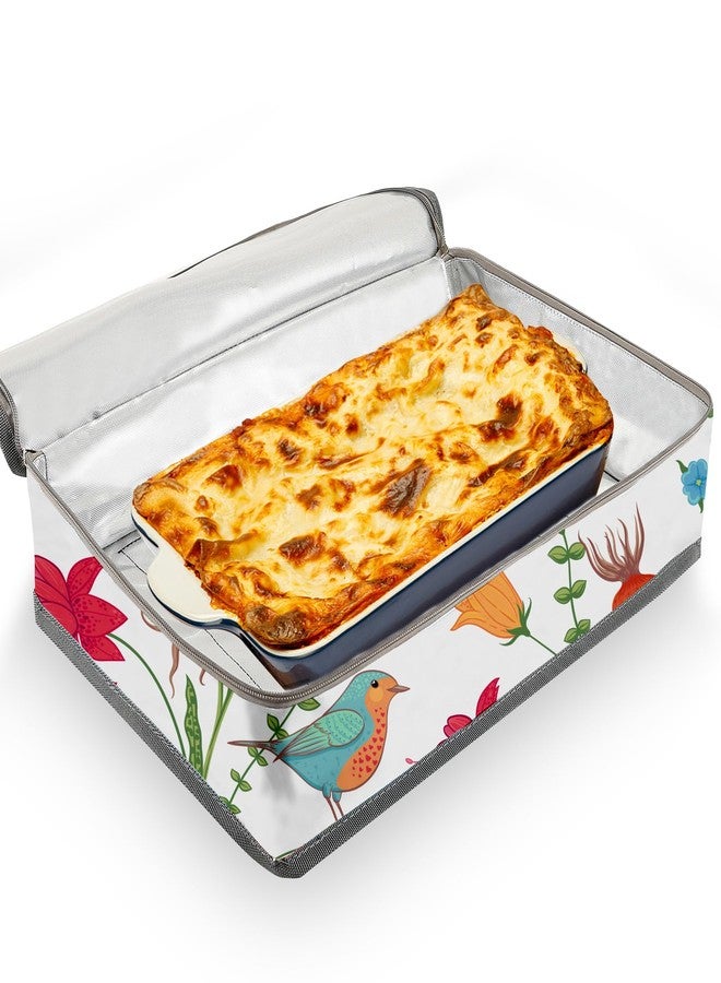 QEES Casserole Carrier For Hot or Cold Food,Casserole Carrier,Pie Carrier,Casserole Dish With Lid and Carrying Case,Insulated Food Warmer Bag For Party/Picnic.Keep Food Warm Pioneer Woman Dishes (Bird) - Image 5