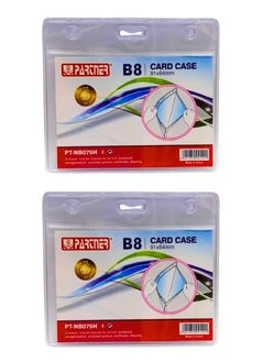 PARTNER ID Card Holders Waterproof Clear Plastic Perfect for Credit Cards, ID Swipe Cards, Key Cards, and Driver's License PVC Material (Pack of 2)  - Image 2