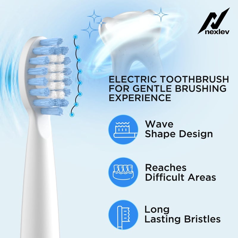 nexlev Sonic Electric Toothbrush| Powerful Sonic technology|Super soft DuPont Bristles| 2 Replaceable Brush Heads with Cover| IPX7 Waterproof| AA Battery|for Adults|Gentle Oral Care|Smart Smile ET-03 - Image 4