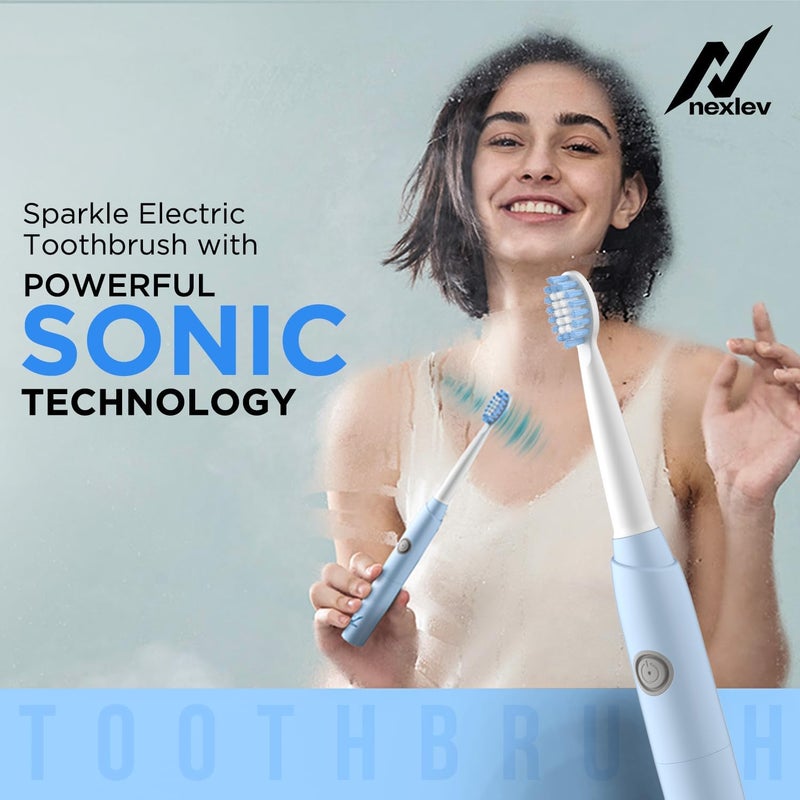 nexlev Sonic Electric Toothbrush| Powerful Sonic technology|Super soft DuPont Bristles| 2 Replaceable Brush Heads with Cover| IPX7 Waterproof| AA Battery|for Adults|Gentle Oral Care|Smart Smile ET-03 - Image 3
