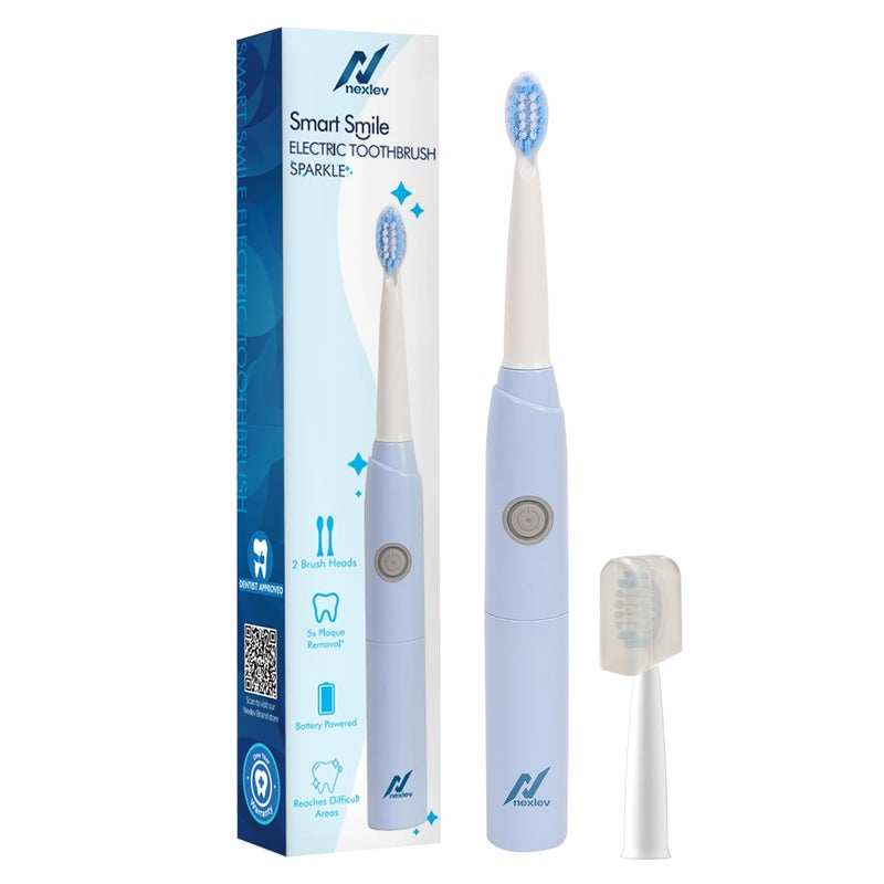 nexlev Sonic Electric Toothbrush| Powerful Sonic technology|Super soft DuPont Bristles| 2 Replaceable Brush Heads with Cover| IPX7 Waterproof| AA Battery|for Adults|Gentle Oral Care|Smart Smile ET-03 - Image 1