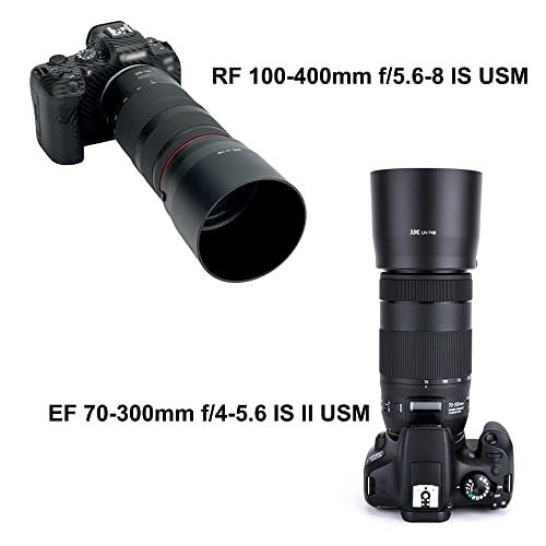 JJC ET-74B Bayonet Reversible Lens Hood Shade for Canon RF 100-400mm f/5.6-8 is USM and EF 70-300mm f/4-5.6 is II USM Lenses, Replaces Canon ET-74B Lens Hood, Not Affect to Use 67mm Filter or Cap - Image 2