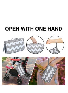 Excefore Baby Portable Diaper Changing Pad, Baby Changing Pad & Diaper Changer Travel Bag, Smart Design Baby Changing Mat, Waterproof Travel Diaper Changing Kit, Gifts for Baby Shower (Grey Wave)  - Image 5