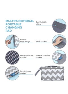 Excefore Baby Portable Diaper Changing Pad, Baby Changing Pad & Diaper Changer Travel Bag, Smart Design Baby Changing Mat, Waterproof Travel Diaper Changing Kit, Gifts for Baby Shower (Grey Wave)  - Image 4