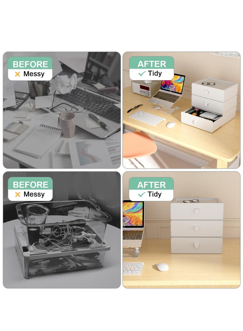 Excefore Under Shelf Drawer Organizer Underwear Organizer Drawer 15 Cells Plastic Socks Drawer Stackable Closet Organizer Storage Box for Bras Panties Snacks Suitable for Office Home School Grey - Image 5