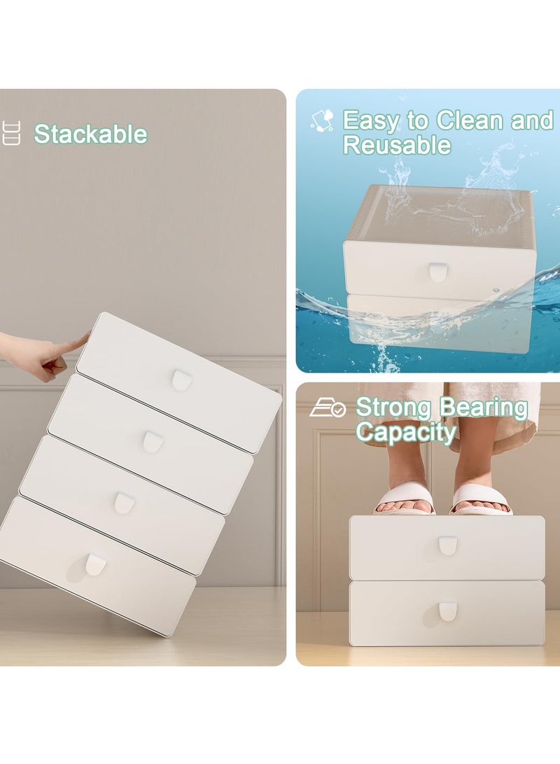 Excefore Under Shelf Drawer Organizer Underwear Organizer Drawer 15 Cells Plastic Socks Drawer Stackable Closet Organizer Storage Box for Bras Panties Snacks Suitable for Office Home School Grey - Image 3