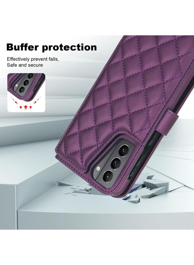 اس-توب جراب هاتف Samsung Galaxy S21+ 5G Crossbody متعدد الوظائف من الجلد المعيني - Image 5