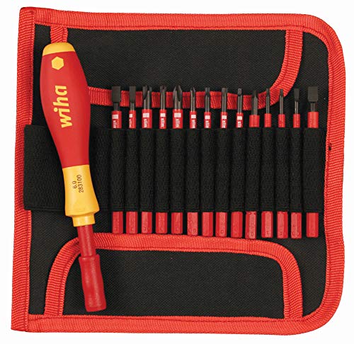 Wiha 28390 Insulated SlimLine Interchangeable Set Includes Handle with Pouch, 15-Piece - Image 1