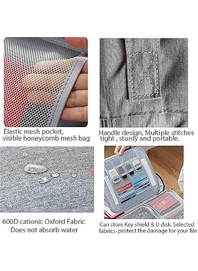 Oxford Document Organizer with Safe Code Lock,Storage Pouch Credential Bag Diploma Storage Important Document and File Pocket, Laptop, Notebooks,Bank Cards Valuables Travel Bag with Separators (Blac - Image 4