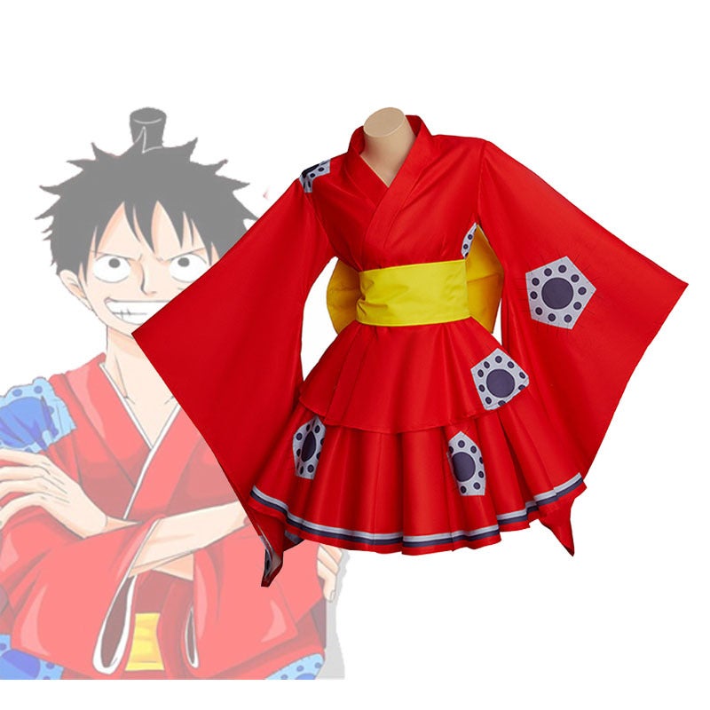 One Piece Cosplay Costume Japanese Kimono Green