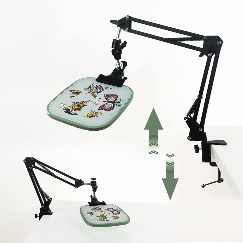 Hand Embroidery Stand LapFolding Cross Stitch Stand Clamp Hand Embroidery Hoop Holder 360 Rotated Embroidery Holder Stand Embroidery Hoops Stand Suitable for Embroidery HoopsBlack