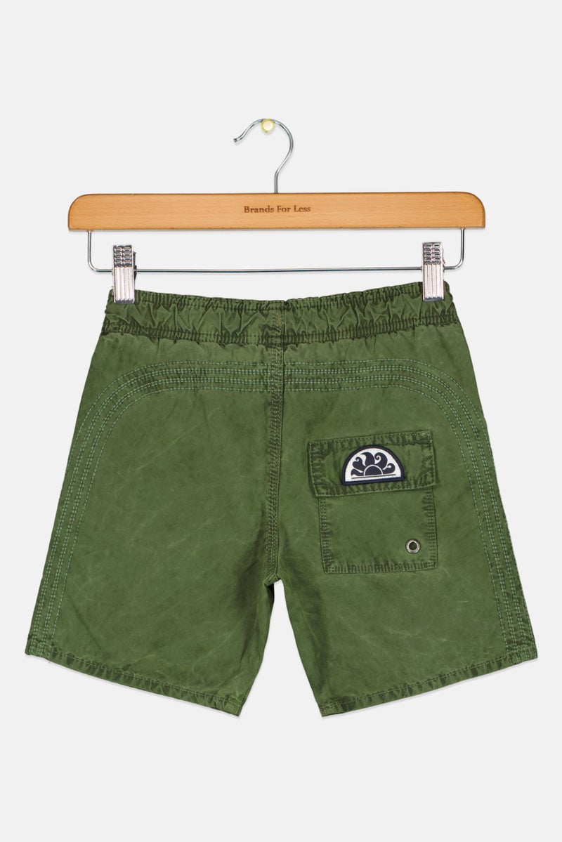 Sundek Toddlers Boys Brand Logo Basic Shorts, Olive - Image 2