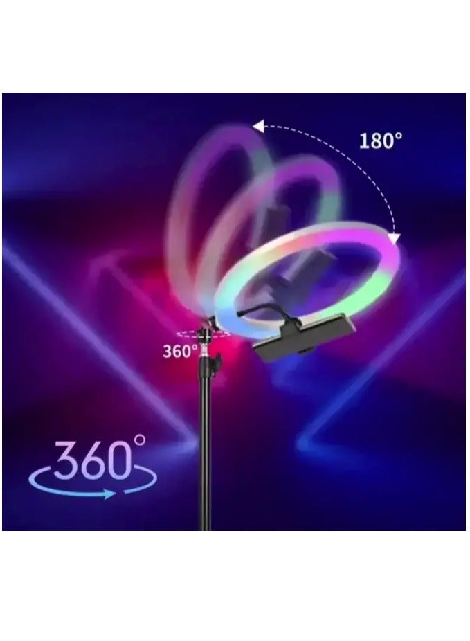 هوميفا مصباح حلقي ثلاثي الأبعاد بتقنية LED RGB - 33 مصباح للبث المباشر ومصباح إضاءة محيطية - Image 4