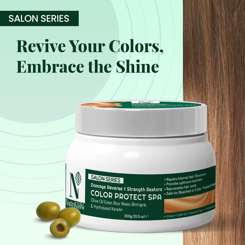 NutriGlow Color Protect Spa for Color Damage Reverse  Strength Restore 300gm - Image 3