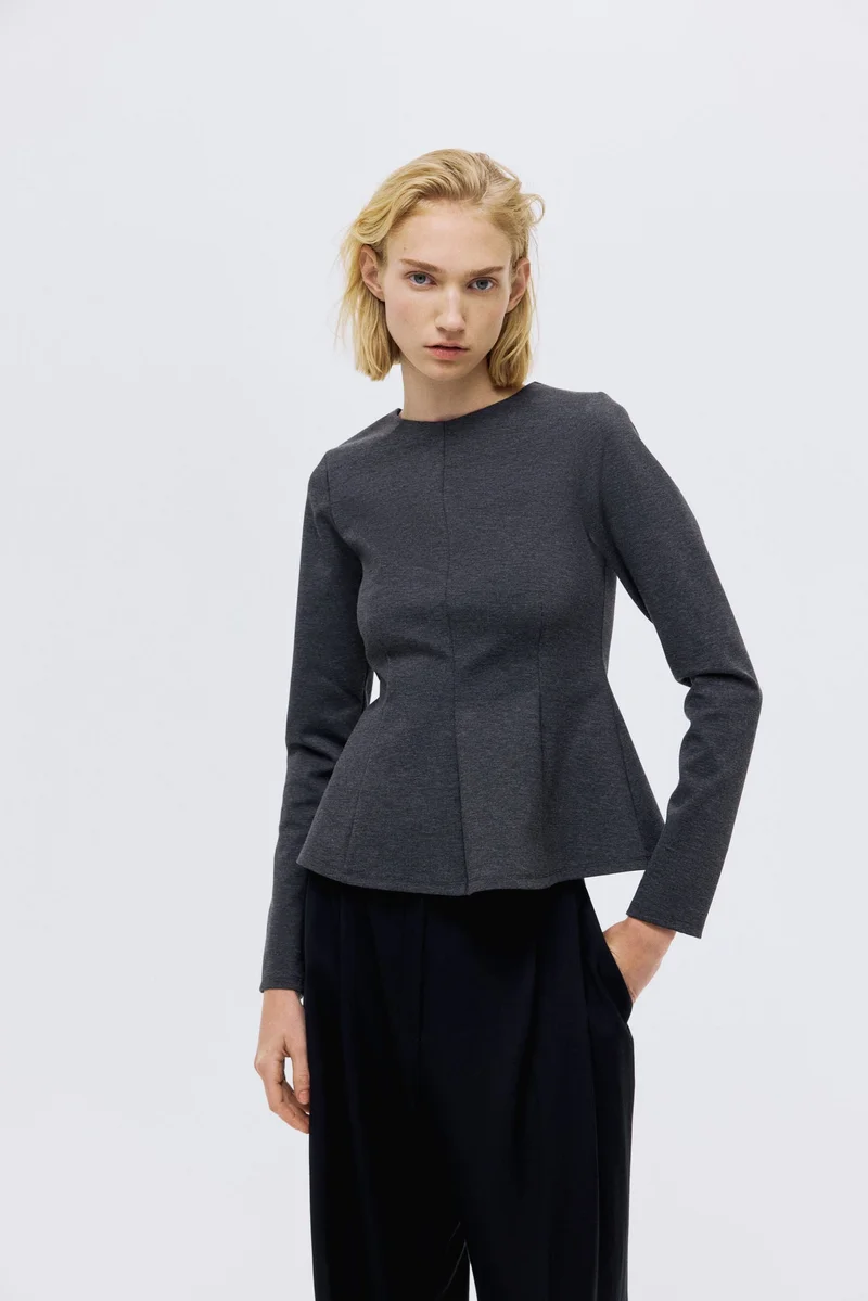 H&M Jersey peplum top