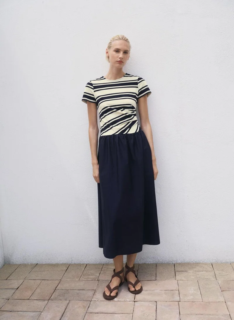 MANGO Mixed striped dress
