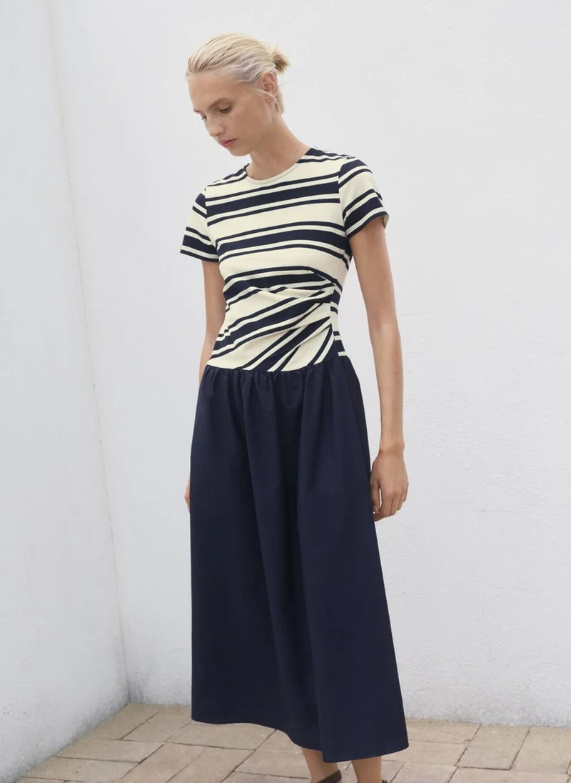 مانجو فستان مخطط متنوع