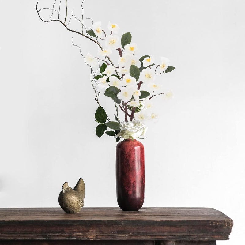klarako 2pcs Artificial Peach Blossom Branches Faux Cherry Blossom Stems Simulation Peach Branches Faux Spring Peach Flowers Bouquets Fake Plants for Vase Bouquets White - Image 4