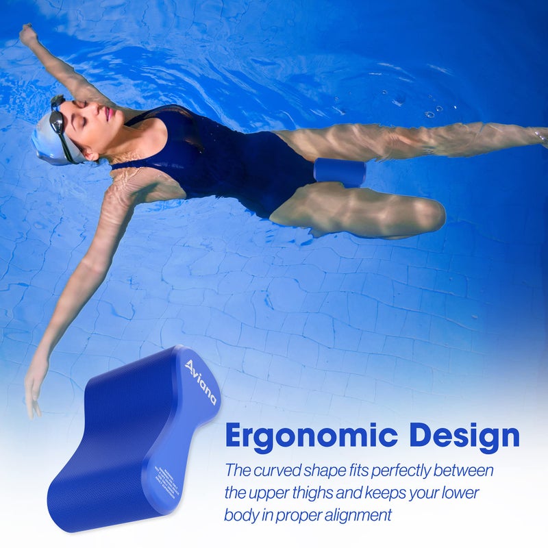 Pro Aviana Pull Buoy Swim Training Leg Float for Adults & Youth | Swimming Pool Strokes & Upper-Body Strength EVA & BPA Free (Blue) - Image 5
