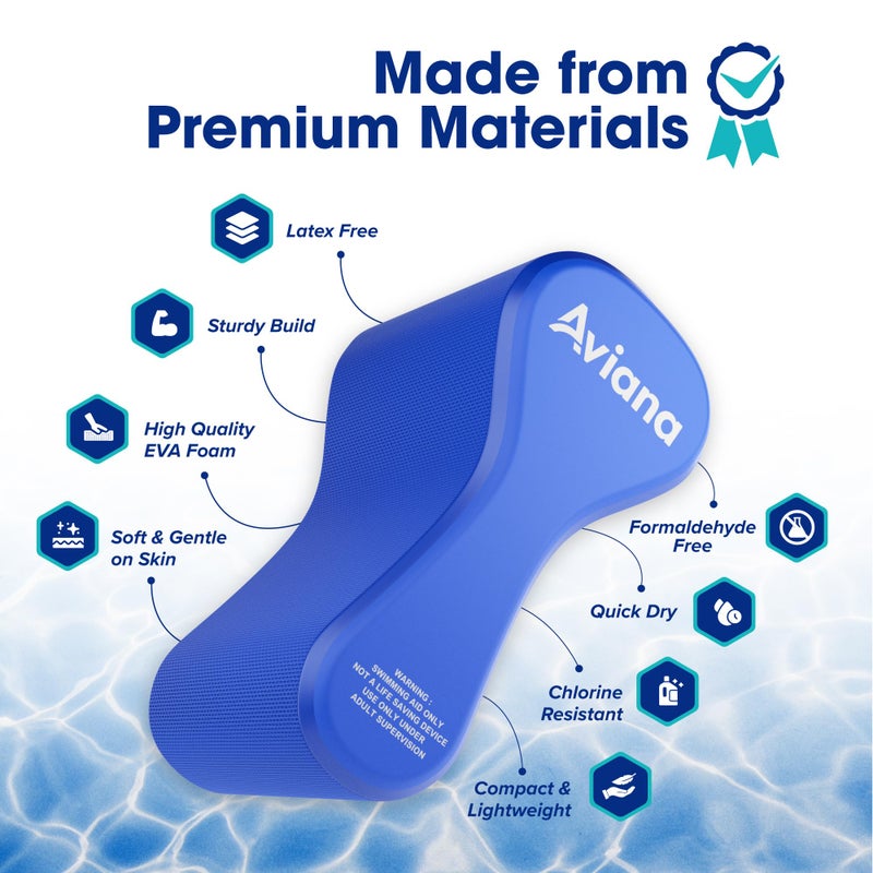Pro Aviana Pull Buoy Swim Training Leg Float for Adults & Youth | Swimming Pool Strokes & Upper-Body Strength EVA & BPA Free (Blue) - Image 2