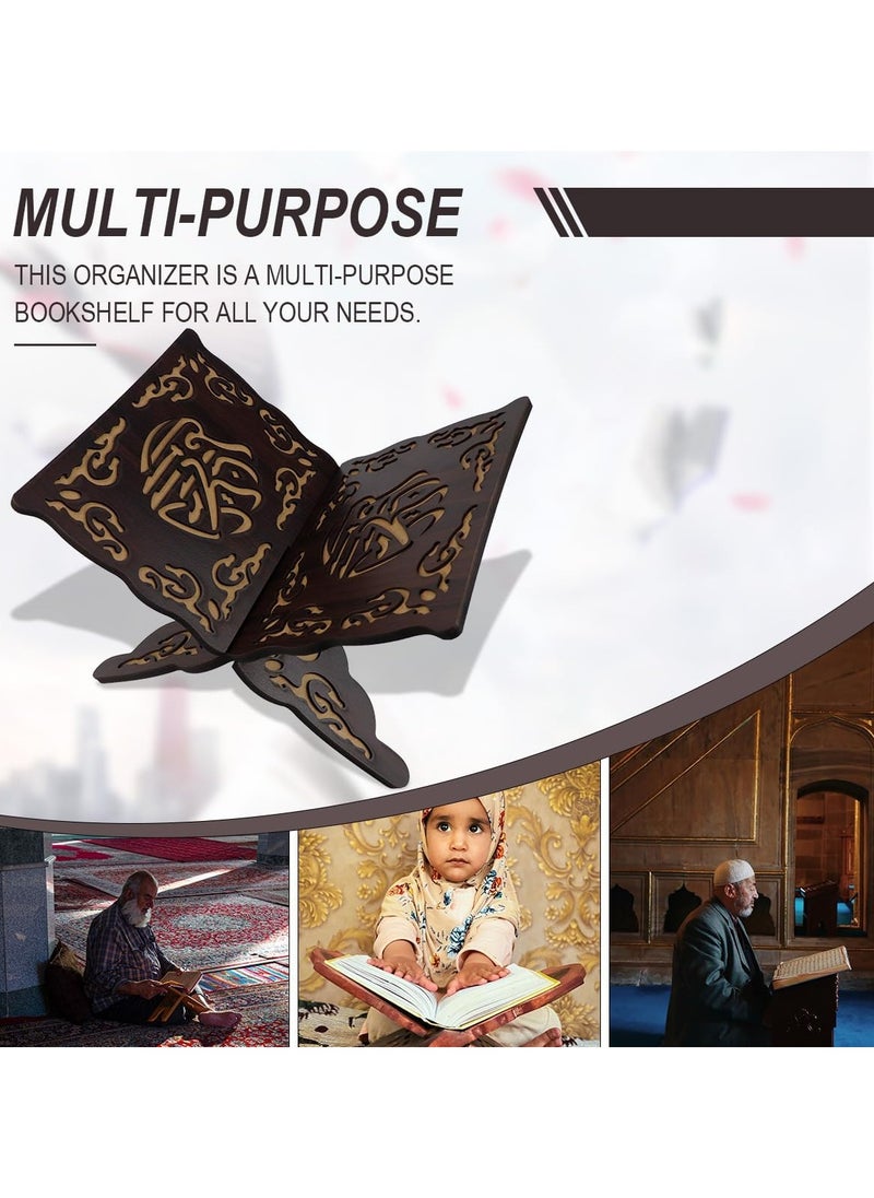 YIM-VIBEHAUS Quran Holder Quran Stand Quran Cabinet Prayer Book Stand Ramadan Reading Shelf Mubarak Muslim Party Ornament Book Holder  - Image 4