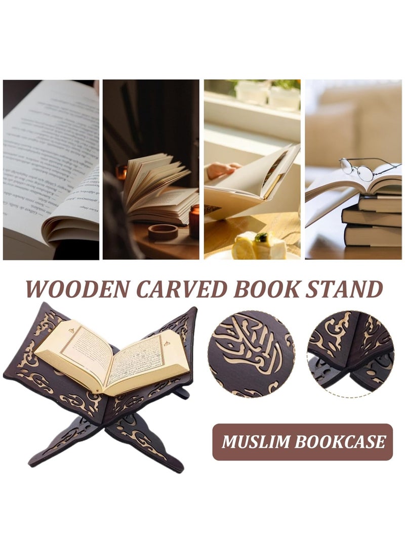 YIM-VIBEHAUS Quran Holder Quran Stand Quran Cabinet Prayer Book Stand Ramadan Reading Shelf Mubarak Muslim Party Ornament Book Holder  - Image 5