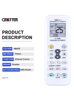 OMETTER Universal K-1028E Low Power Consumption K-1028E Air Condition Remote LCD A/C Remote Control Controller 