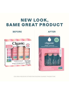 Cliganic Cliganic Tinted Lip Balm - Non-GMO, 4 Colors - Enriched with Vitamin E, Cruelty Free (Packaging May Vary)  - Image 2