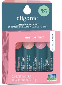 Cliganic Cliganic Tinted Lip Balm - Non-GMO, 4 Colors - Enriched with Vitamin E, Cruelty Free (Packaging May Vary)  - Image 1