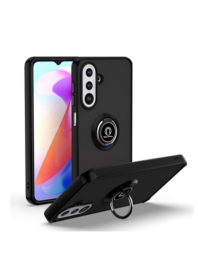 for Samsung Galaxy A26 5G Case, TPU + Hard PC Magnetic Ring Car Mount Stand Bumper Cover Full Portection Shockproof Phone Case for Samsung Galaxy A26 5G, Black - Image 1