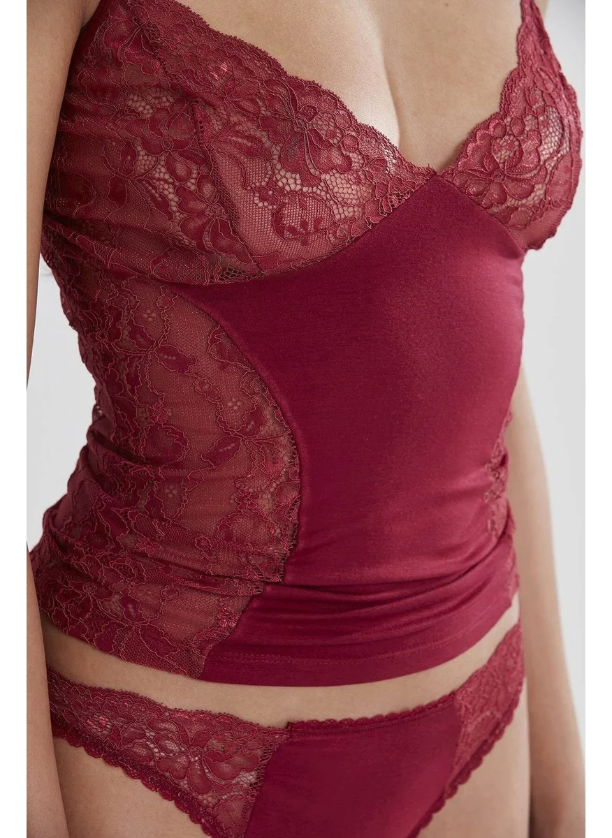 pierre cardin 391 Camisole Set - Claret Red