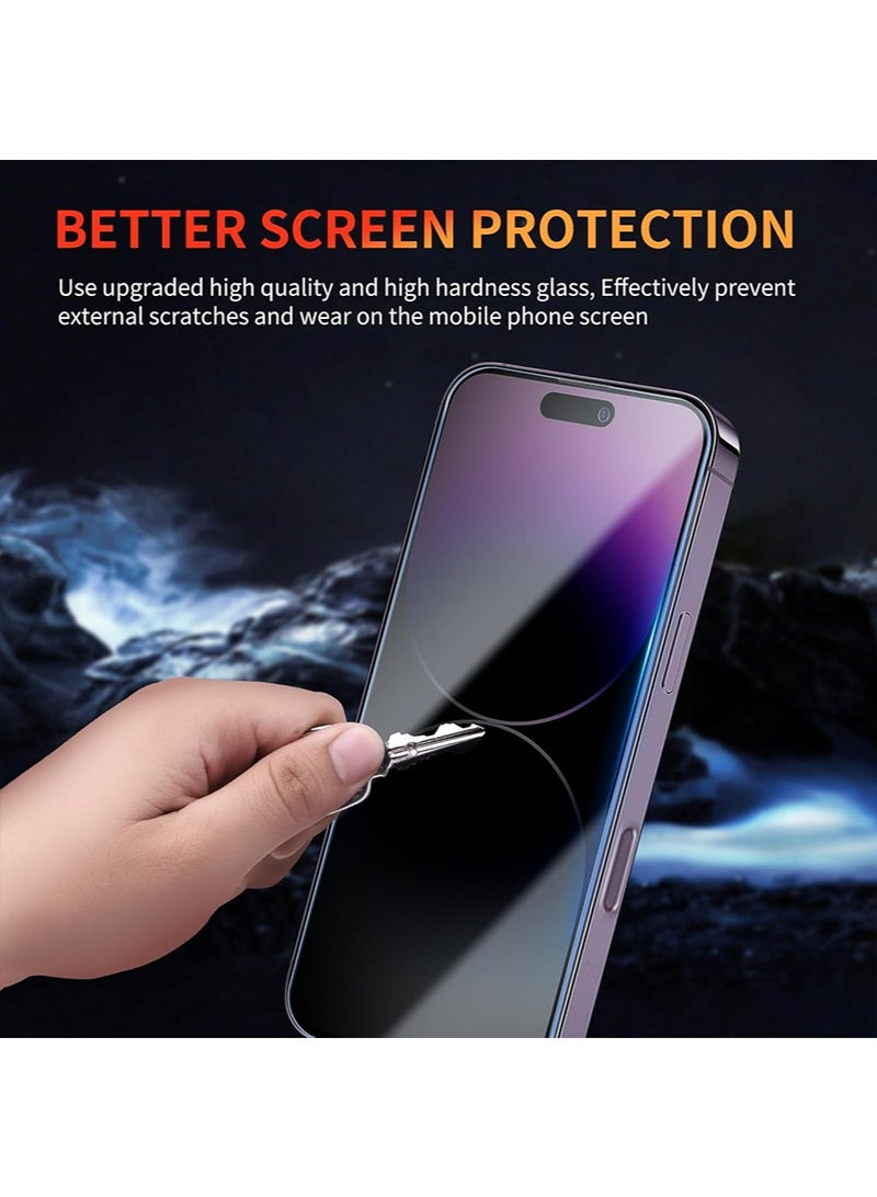 3 PCS iPhone 16 Pro Max Privacy Screen Protector，28°Privacy Protector Support Fingerprint Unlock ,9H Tempered Glass Film Easy Installation Anti-Scratch Film - Image 5