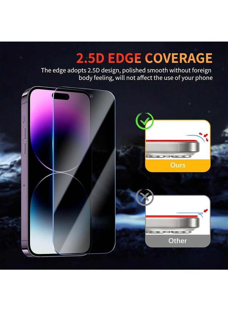 3 PCS iPhone 16 Pro Max Privacy Screen Protector，28°Privacy Protector Support Fingerprint Unlock ,9H Tempered Glass Film Easy Installation Anti-Scratch Film - Image 2