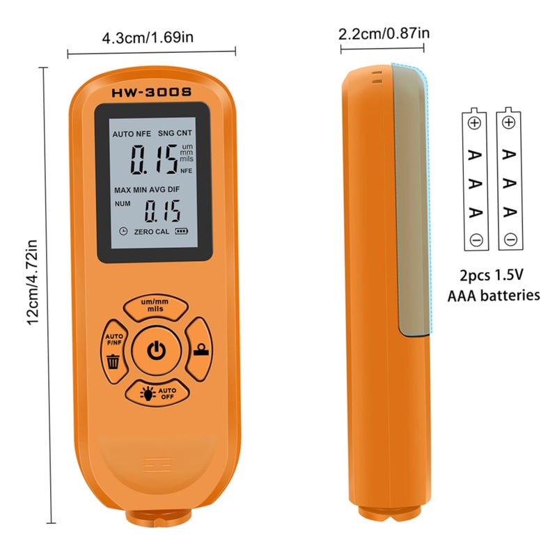 مقياس سمك طلاء السيارات فالكلود، جهاز اختبار عمق مغناطيسي للسيارات - Image 3