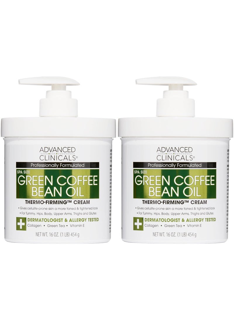 Advanced Clinicals Advanced Clinicals Thermo Firming Green Coffee Bean Moisturizer Body Cream  Anti Cellulite Caffeine Firming Lotion For Legs Arms  Body  Skin Care Products  Aging Skin Tightening Cream 2Pack 