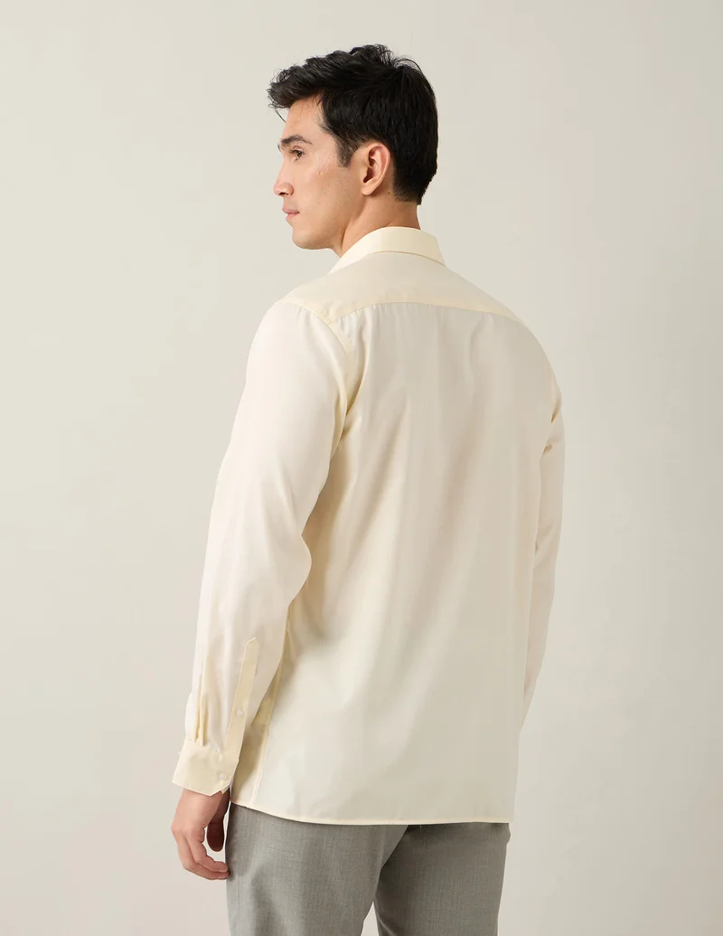 Arrow Light Yellow Liberty Classic Fit Autopress Shirt for Men | Best Price UAE