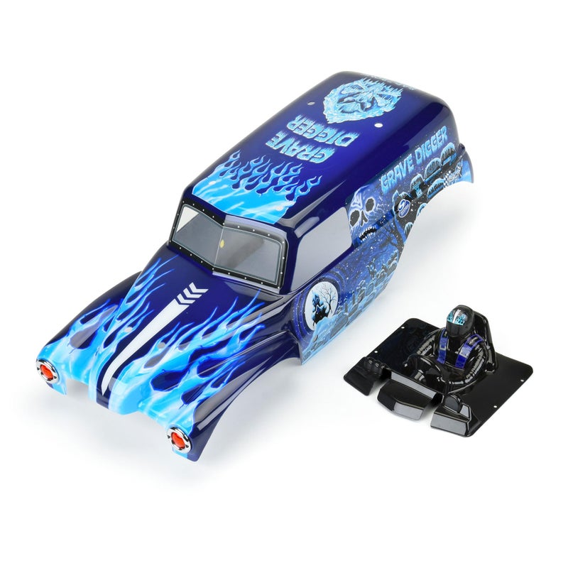 Proline Racing 110 Grave Digger Ice Blue Painted Body Set LMT PRO359313 CarTruck Bodies Wings Decals - Image 2