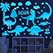Sinekong Dinosaur Wall Decals Glow in The Dark Dinosaur Wall Stickers Watercolor Dinosaur Decal Large Removable Vinyl - Image 2