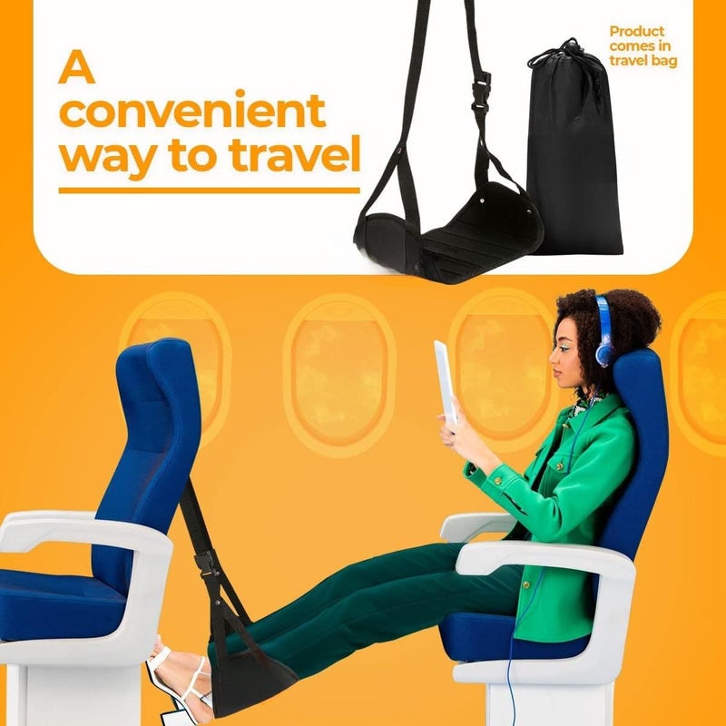 NIHSPRUHAY NIHSPRUHAY Airplane Footrest Large Size Foot Hammock with Premium Memory Foam Reduce Swelling and Pain The Best Airplane Travel Accessories Breathable Travel Foot Rest Make Your Long Trip More Comfortable - Image 2