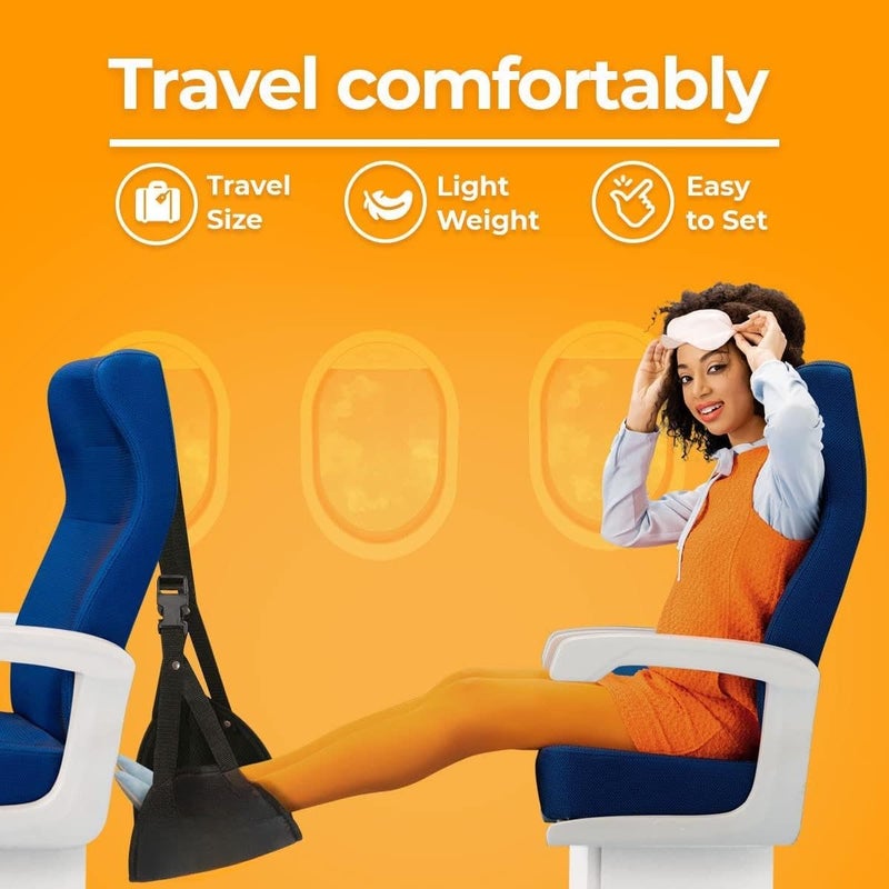 NIHSPRUHAY NIHSPRUHAY Airplane Footrest Large Size Foot Hammock with Premium Memory Foam Reduce Swelling and Pain The Best Airplane Travel Accessories Breathable Travel Foot Rest Make Your Long Trip More Comfortable - Image 3