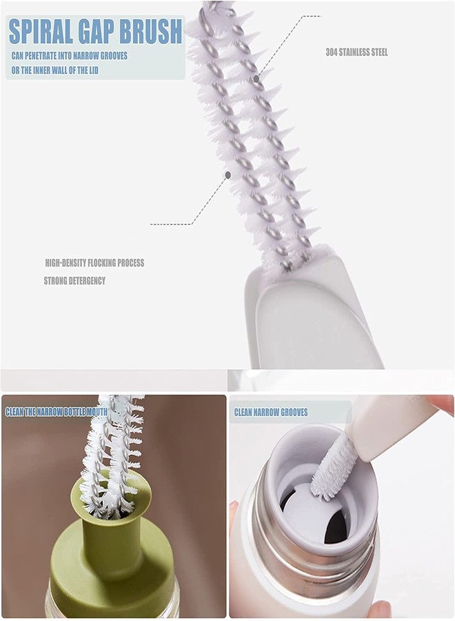 TASKHOUSE فرشاة تنظيف متعددة الوظائف من تاسك هاوس، 3 في 1، لتنظيف أغطية الأكواب والشقوق المختلفة، أكواب الشاي والزجاجات (قطعة واحدة) - Image 4