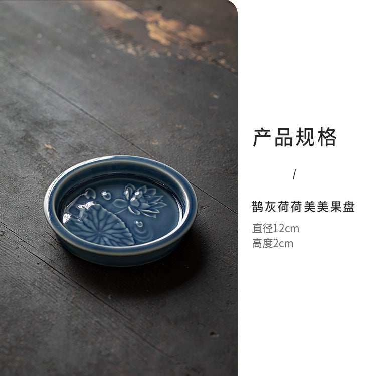 Chinese-style Refreshment Plate Pastry Plate Wedding Cake Plate Dispensary Plate Ceramic Mini Tray Dried Fruit Plate Antique Engagement Table Pendulum Plate Magpie gray Lotus beautiful tea plate 