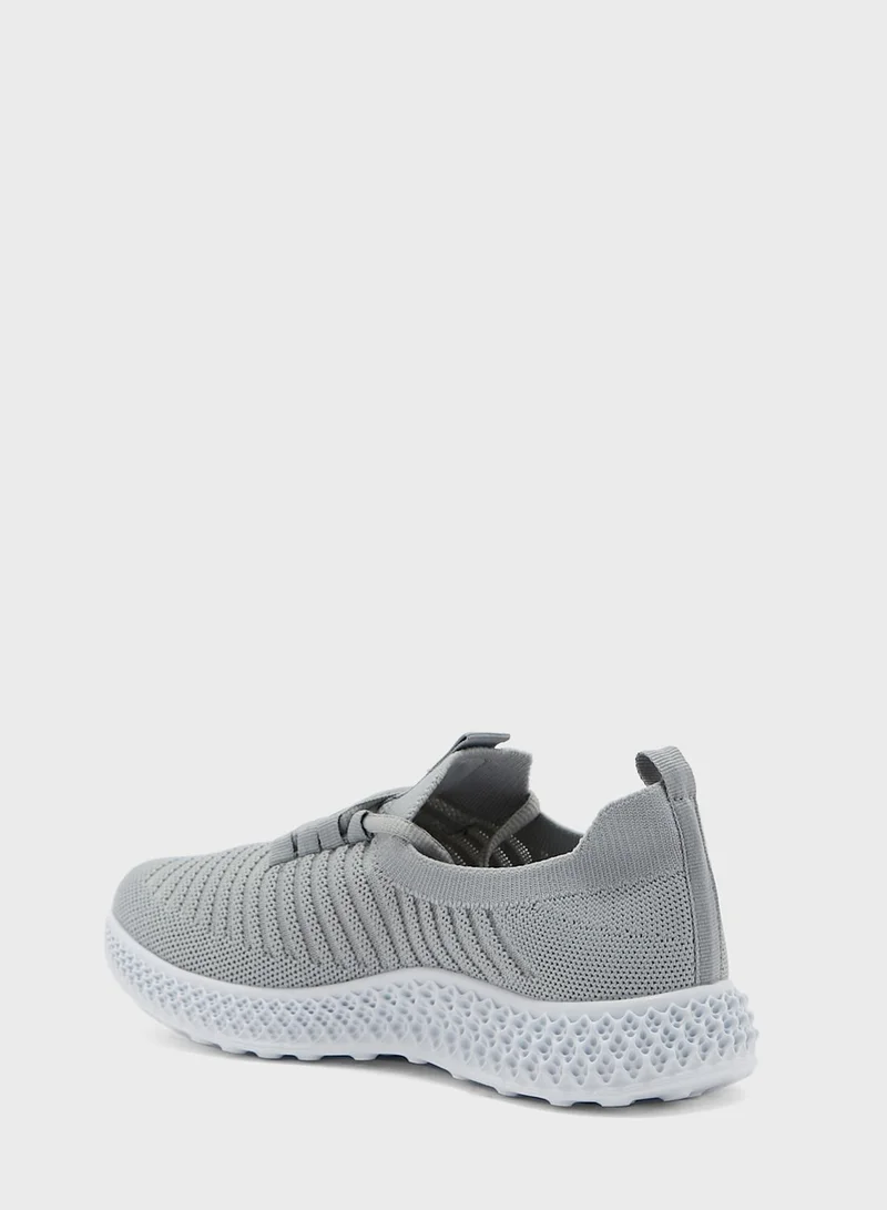 Ginger Striped Knit Lace Up Comfort Sneaker
