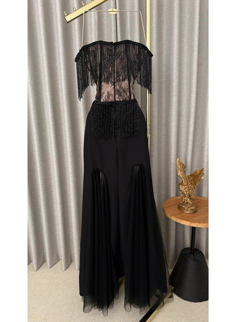 Cutie Evening Dress | A Collection of Sophistication and High Style | Original Barbie Fabric + French Lace | Luxurious Black - Image 5