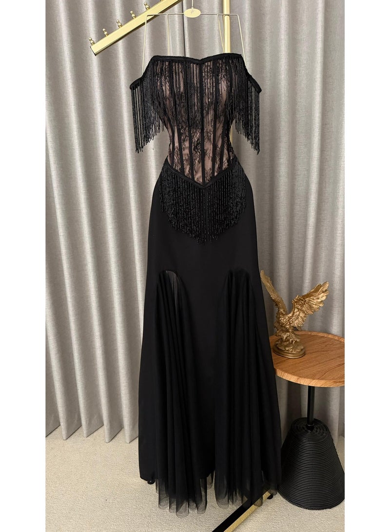 Cutie Evening Dress | A Collection of Sophistication and High Style | Original Barbie Fabric + French Lace | Luxurious Black - Image 2